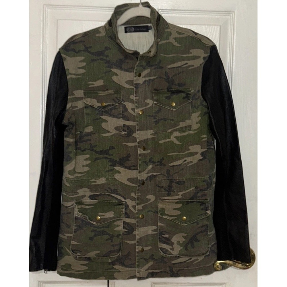 JET John Eshaya Women's Camo M/L  Zip Jacket Cotton w/Lamb Leather Jacket